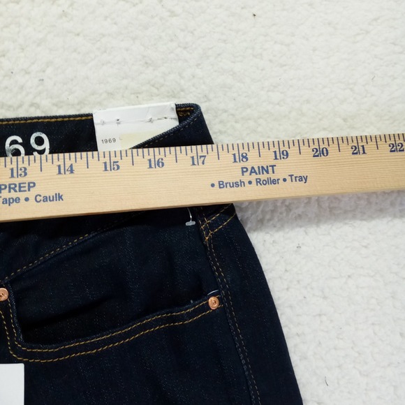 Gap 1969 Real Straight Rinse Dark Wash Denim Jeans Womens 33R - Picture 5 of 11